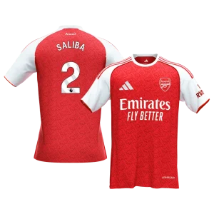 【Super Qualidade】SALIBA #2 Arsenal
 Casa Futebol Camisa 2025/26 Vermelho