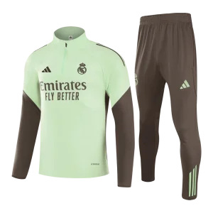 Real Madrid Zíper Moletom Conjunto (Top+Calças) 2025/26 Verde