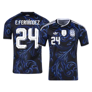 E. FERNÁNDEZ #24 Argentina Fora Copa do Mundo Camisa 2026 Preto