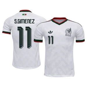 Versão do Jogador S.GIMENEZ #11 México Fora Copa do Mundo Futebol Camisas 2026 Branco