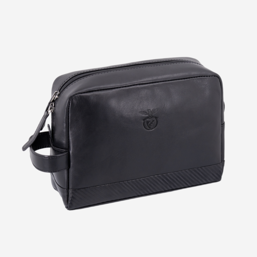 Bolsa para Cosméticos Preta em Pele SL Benfica - Image 5