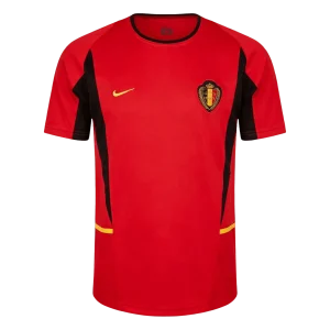 Retrô Belgium Casa Copa do Mundo Camisa 2002 Vermelho