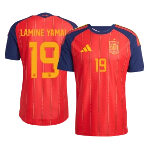 Versão do Jogador LAMINE YAMAL #19 Espanha Casa Copa do Mundo Futebol Camisas 2026 Vermelho
