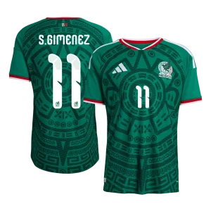 Versão do Jogador S.GIMENEZ #11 México Casa Copa do Mundo Futebol Camisas 2026 Verde