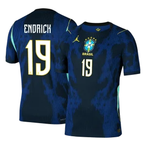 Versão do Jogador ENDRICK #19 Brasil Fora Copa do Mundo Futebol Camisas 2026 Marinha