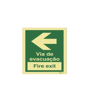 Sinalética Via de Evacuação/ Fire Exit - Seta para a Esquerda - E0072