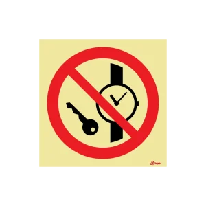 Sinalética Proibido Artigos Metálicos ou Relógios – PR0295
