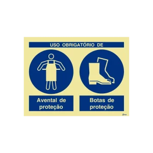 Sinalética Uso Obrigatório de Avental e Botas de Proteção – OB0301