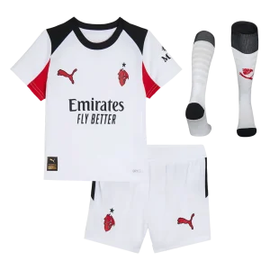 AC Milan Infantil 
 Fora Futebol Camisa Conjunto (Camisa+Shorts+Meias) 2025/26 Branco