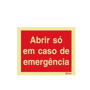 Sinalética Abrir Só em Caso de Emergência - I0490