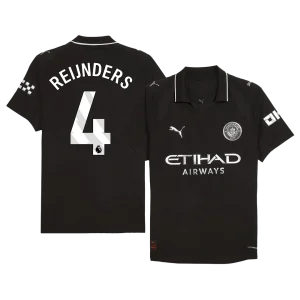 Jogador REIJNDERS #4 Manchester City Fora Futebol Camisas 2025/26 Preto