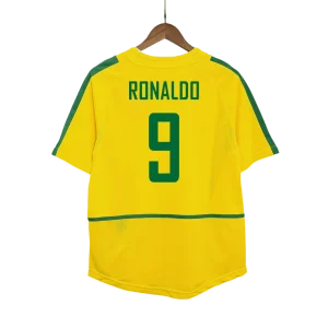 Camisola de futebol retro do Brasil #9 do RONALDO 2002/03