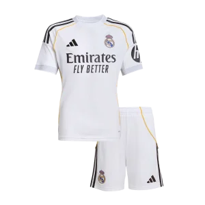 Infantil Real Madrid Casa Futebol Camisa Conjunto(Camisa+Calção) 2025/26 Branco