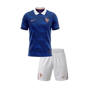 França Infantil  Casa Copa do Mundo Futebol Camisa Conjunto (Camisa+Shorts) 2026