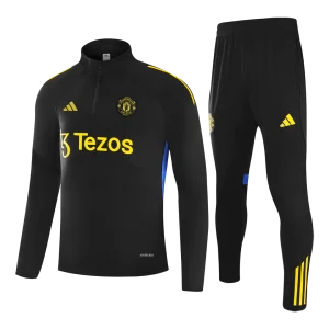 Manchester United Infantil Zíper Moletom Conjunto (Top+Pants) 2025/26 Preto