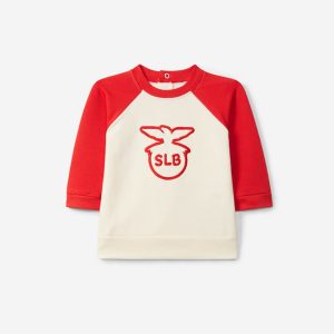 Sweatshirt Bege e Vermelha com Emblema SLB