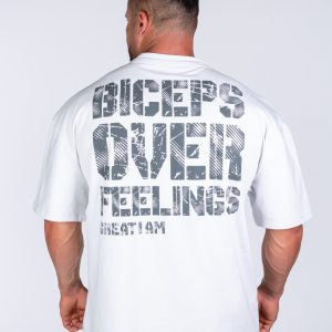 OVERSIZED T-SHIRT BICEPS OVER FEELINGS LIGHT GREY
