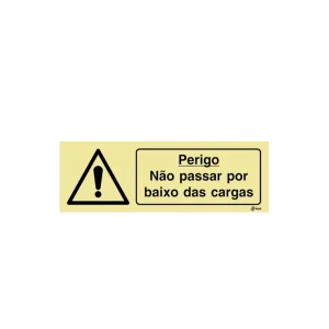 Sinalética Perigo Não Passar por Baixo das Cargas - IS0414