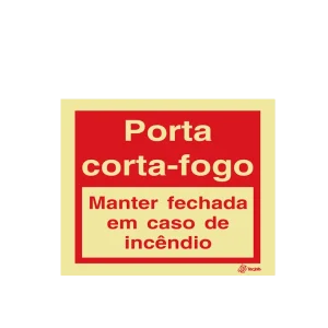 Sinalética Porta Corta-Fogo Manter Fechada em Caso de Incêndio - I0543