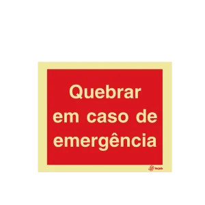 Sinalética Quebrar em Caso de Emergência - I0551